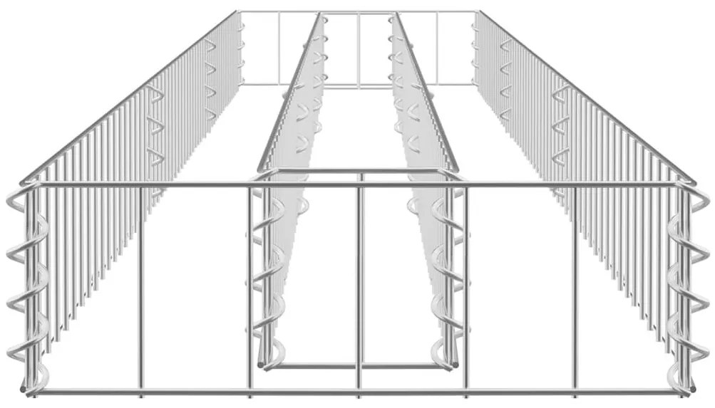 Συρματοκιβώτιο-Γλάστρα Υπερυψωμένη 270x30x10 εκ. Γαλβ. Χάλυβας - Ασήμι