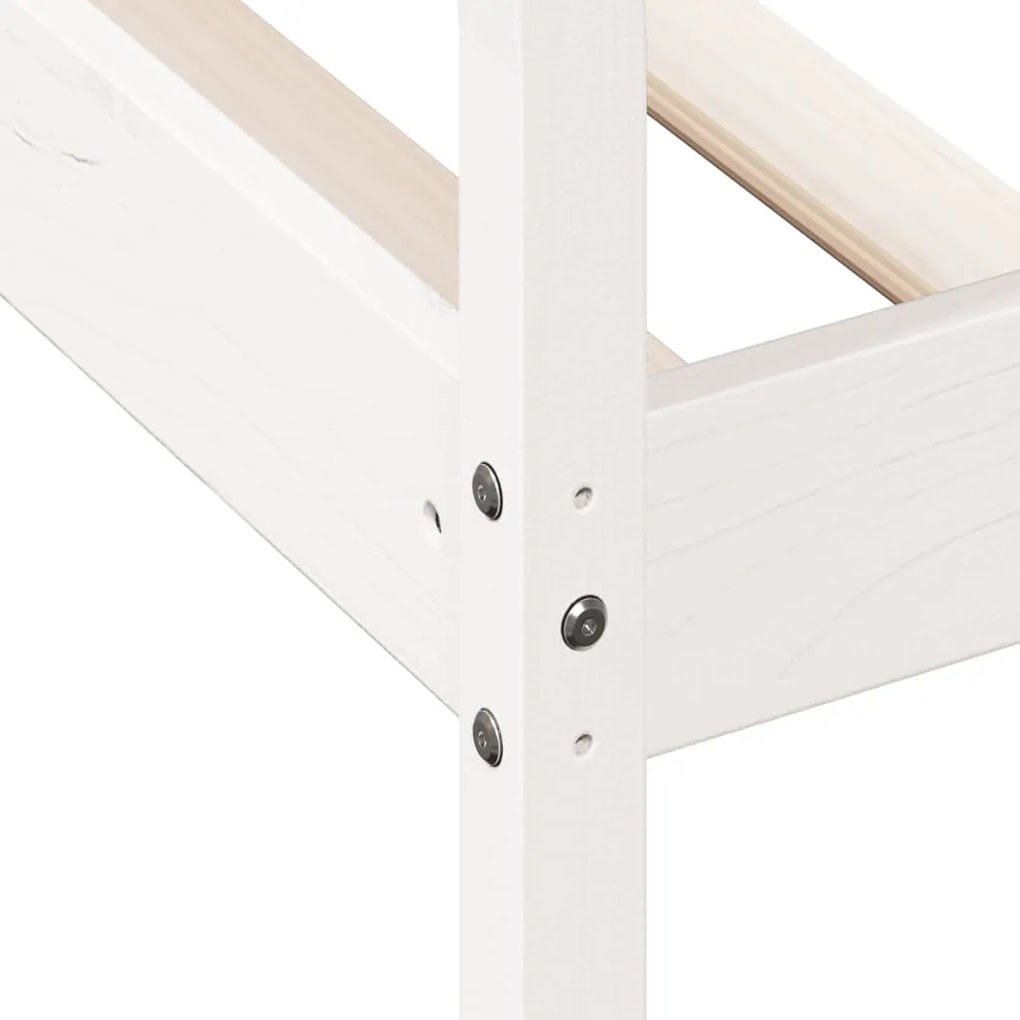 vidaXL Κρεβάτι ημέρας χωρίς στρώμα Λευκό 100x200 cm Στερεό ξύλο πεύκο