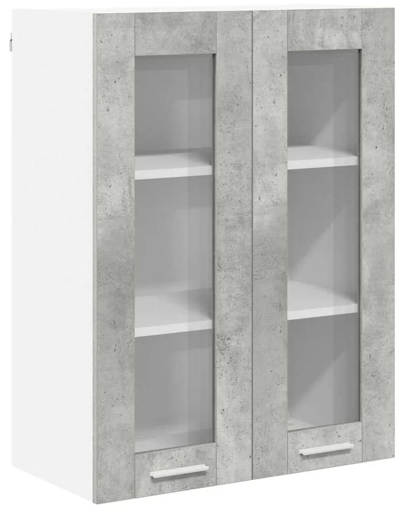 vidaXL Κρεμαστό ντουλάπι με αποθήκευση Σκυρόδεμα Γκρι 60 x 31 x 80 εκ.