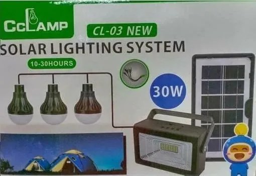 Ηλιακό κιτ με 3 λάμπες LED και μεγάλης ισχύς φακό 30W CL-03 NEW