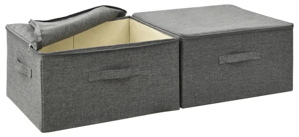 vidaXL Κουτιά Αποθήκευσης 2 τεμ. Ανθρακί 43 x 34 x 23 εκ. Υφασμάτινα