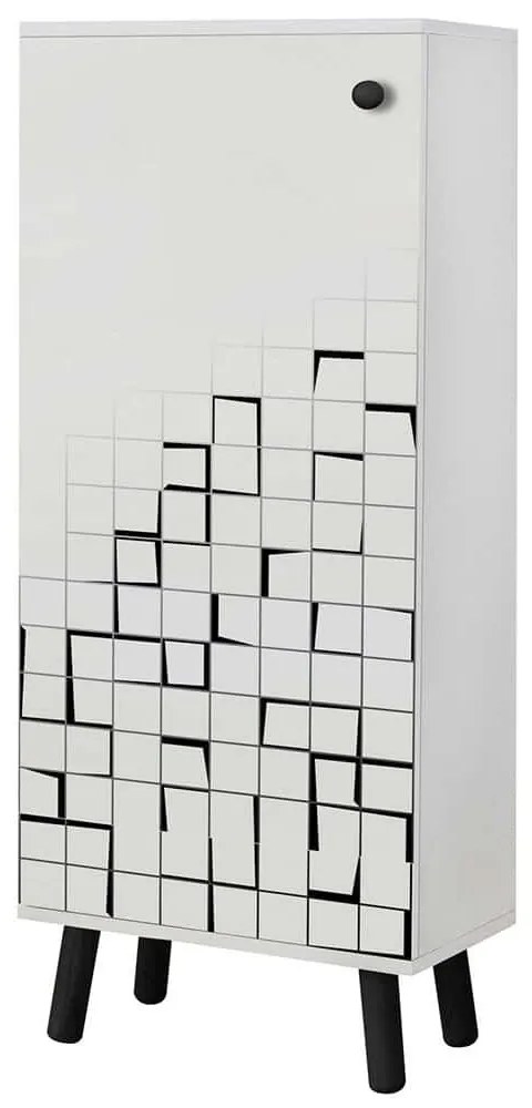 Παπουτσοθήκη Vegas 869VEL8637 50x38x135cm White-Black Μοριοσανίδα,Ξύλο