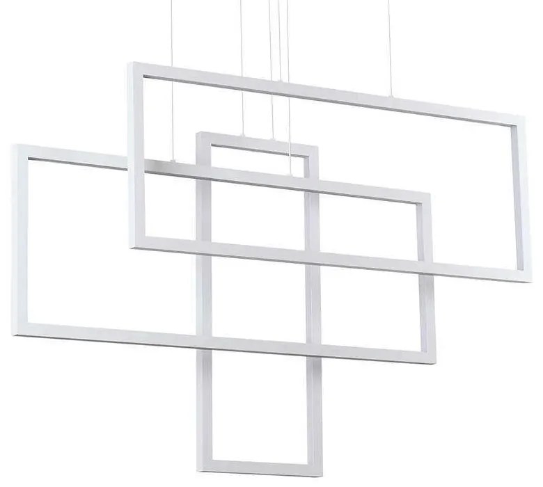 Φωτιστικό Οροφής Frame Rettangolo 253589 103x80/120x18cm LED 93W 3000K White Ideal Lux