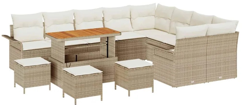 vidaXL Σετ Καναπέ Κήπου 13 pcs Μπεζ, Κρέμα 110 x 55 x 71 εκ