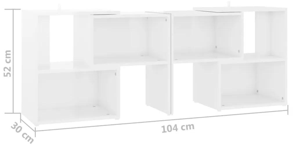 Έπιπλο Τηλεόρασης Λευκό Γυαλ. 104 x 30 x 52 εκ. από Μοριοσανίδα - Λευκό