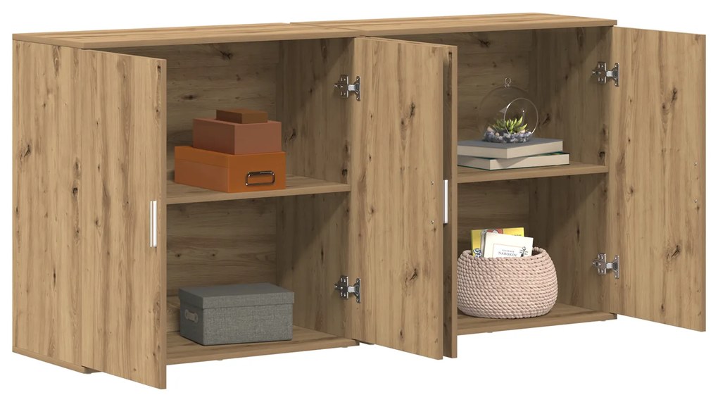 vidaXL Σύνθετα 2 τμχ Καρυδιά 79x38x80 εκ Επεξεργασμένο ξύλο