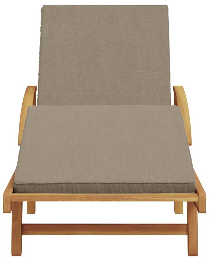 vidaXL Ξαπλώστρα με μαξιλάρι Taupe 200 x 67 x 84εκ Μασίφ ξύλο ακακίας