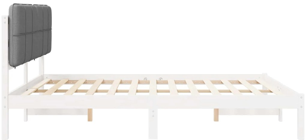 vidaXL Σκελετός Κρεβατιού με Επενδεδυμένο Κεφαλάρι Ανοιχτό γκρι
