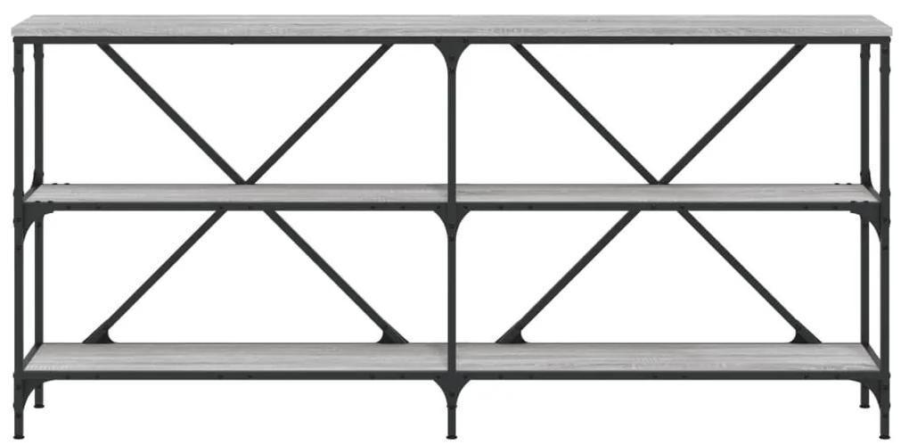 Τραπέζι Κονσόλα Γκρι Sonoma 160x30x75 εκ. Επεξ. Ξύλο/Σίδηρος - Γκρι