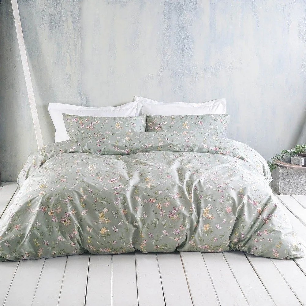 Σεντόνια Corina (Σετ 3τμχ) Green Ρυθμός Ημίδιπλο 160x260cm 100% Cotton