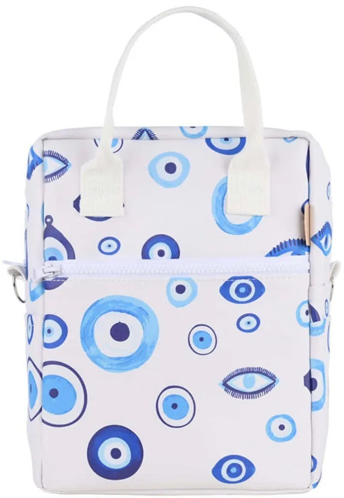 Τσάντα Φαγητού Ισοθερμική Save The Aegean Spirit Of Luck 01-32913 20x14x27cm 7lt White-Blue Estia PVC