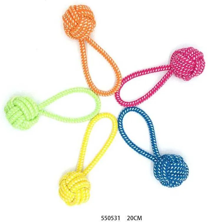 Παιχνίδι σκύλου σχοινί με μπάλα - 20cm - 12pcs - 550531