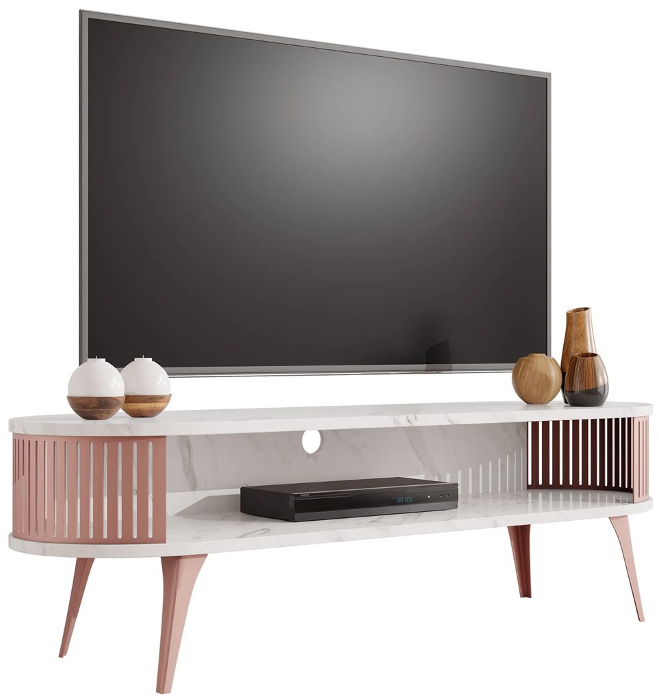 Έπιπλο τηλεόρασης Roenni Ember-Leuko Marmaro - 140.00Χ40.00Χ44.00cm