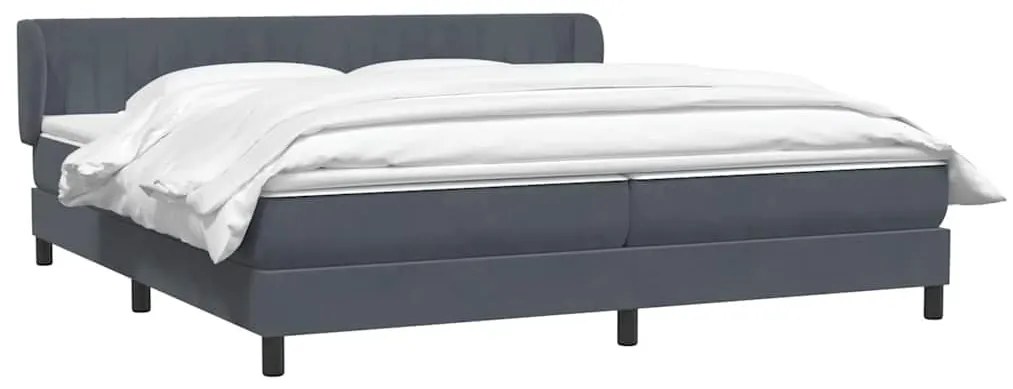 vidaXL Box Spring Κρεβάτι με στρώματα Σκούρο γκρι 200x210 cm Βελούδινο