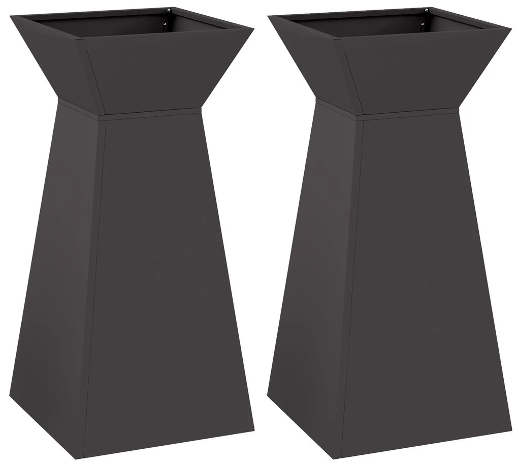 vidaXL Βάση Φυτών Μαύρη Πλαστική 35 x 35 x 73 cm Κυλινδρική Σύγχρονη