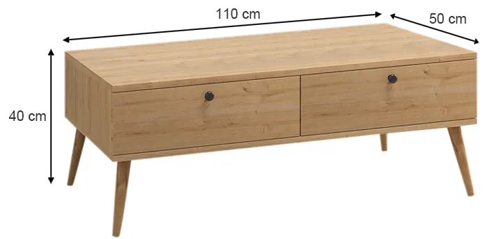 Τραπεζάκι σαλονιού Alis Megapap χρώμα oak 110x50x40εκ.