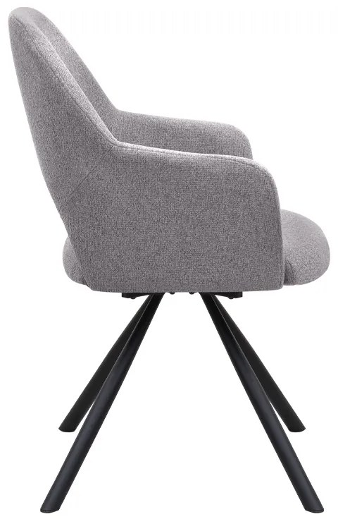 Πολυθρόνα τραπεζαρίας Gabriel Megapap ανοιχτό μπεζ ύφασμα - μεταλλικό μαύρο πόδι 58x60x85εκ.