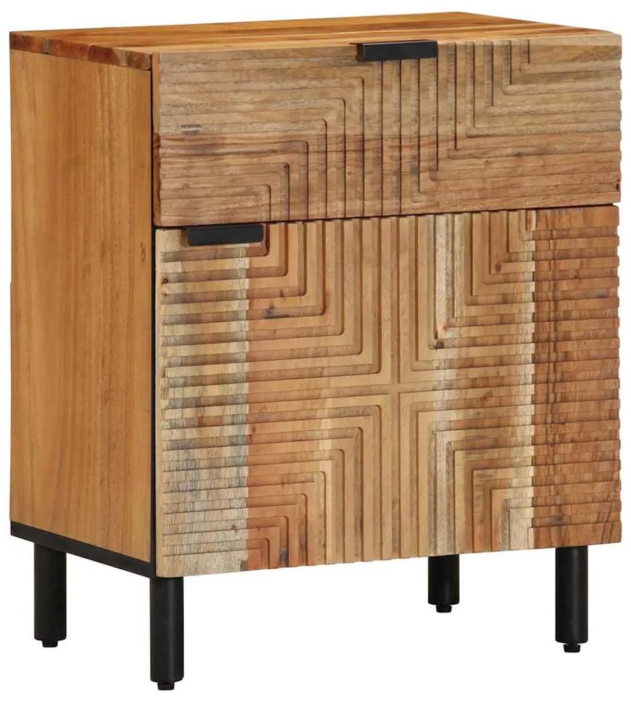 vidaXL Κομοδίνο με συρτάρι Καφέ 50 x 33 x 60 εκ Μασίφ ξύλο ακακίας