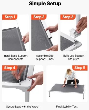 VEVOR Elevated Dog Bed for Large Dog Portable Raised Dog Cot with Teslin Mesh XL