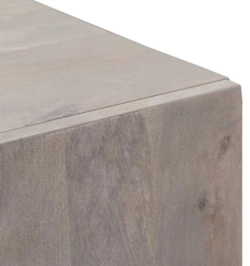 vidaXL Highboard Γκρι και Χρυσό 40 x 33.5 x 110 εκ Μασίφ ξύλο μάνγκο