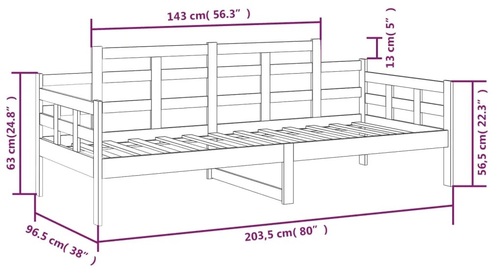 ΚΑΝΑΠΕΣ ΚΡΕΒΑΤΙ ΛΕΥΚΟΣ 90 X 200 ΕΚ. ΑΠΟ ΜΑΣΙΦ ΞΥΛΟ ΠΕΥΚΟΥ 820328