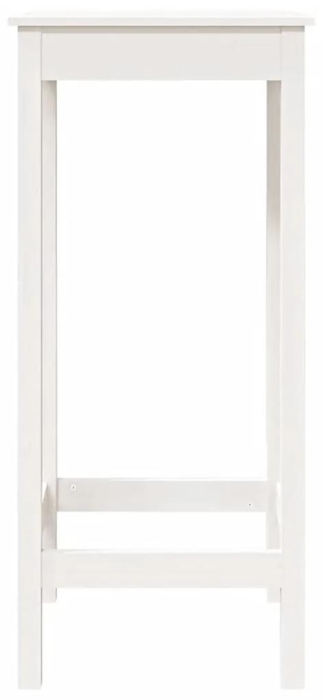 Τραπέζι Μπαρ Λευκό 50 x 50 x 110 εκ. από Μασίφ Ξύλο Πεύκου - Λευκό