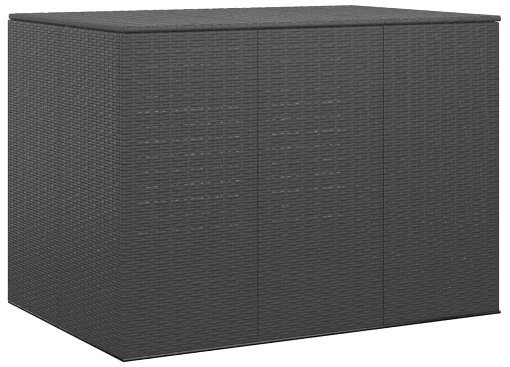 vidaXL Κουτί Μαξιλαριού Κήπου Μαύρο 145x100x103 εκ. Ρατάν Πολυαιθ.