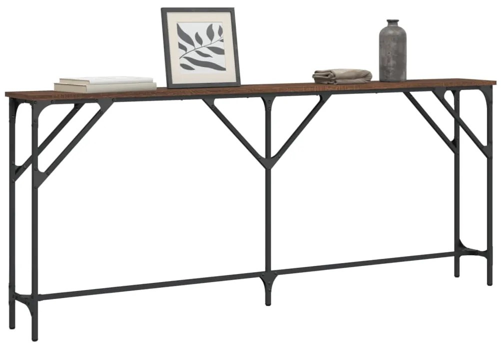 vidaXL Τραπέζι Κονσόλα Καφέ Δρυς 180x23x75 εκ. Επεξεργασμένο Ξύλο
