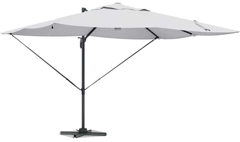 vidaXL Ομπρέλα ηλίου με φώτα λωρίδας LED Άμμος 351 x 250 x 253 εκ