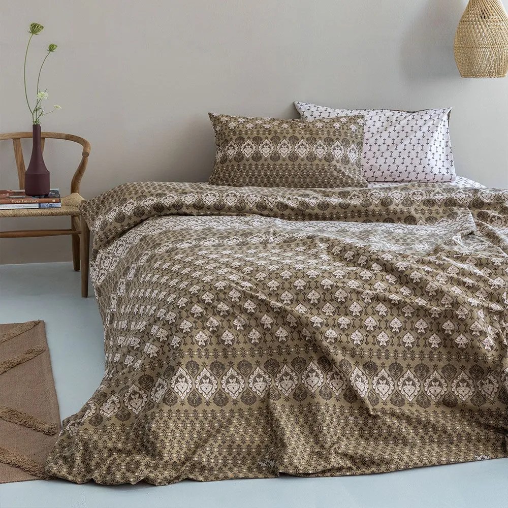 Σεντόνια Fashion Life FL6218 (Σετ 3τμχ) Olive Palamaiki Ημίδιπλο 170x260cm 100% Cotton