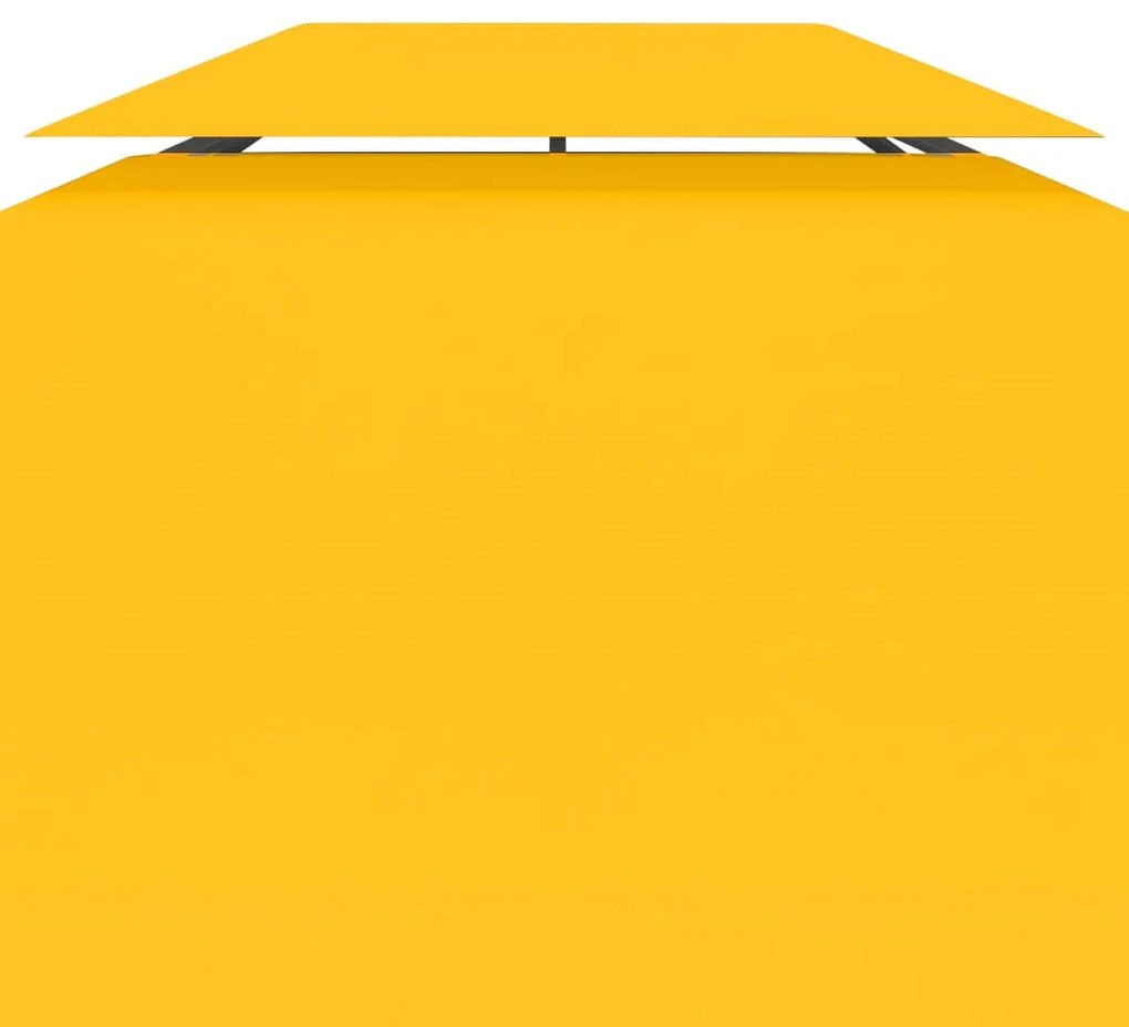 vidaXL Κάλυμμα για Κιόσκι 2 Επιπέδων Κίτρινο 4 x 3 μ. 310 γρ./μ²
