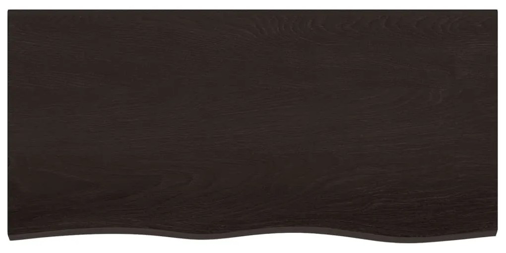 vidaXL Επιφάνεια Τραπεζιού Σκούρο Καφέ 100x50x(2-6)εκ Επεξ. Μασίφ Δρυς
