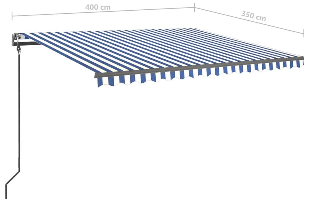 ΤΕΝΤΑ ΑΥΤΟΜΑΤΗ ΜΕ LED &amp; ΑΙΣΘ. ΑΝΕΜΟΥ ΜΠΛΕ / ΛΕΥΚΟ 4 X 3,5 Μ. 3070231