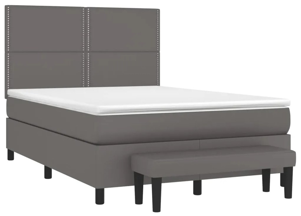 ΚΡΕΒΑΤΙ BOXSPRING ΜΕ ΣΤΡΩΜΑ ΓΚΡΙ 140X190ΕΚ. ΑΠΟ ΣΥΝΘΕΤΙΚΟ ΔΕΡΜΑ 3137603