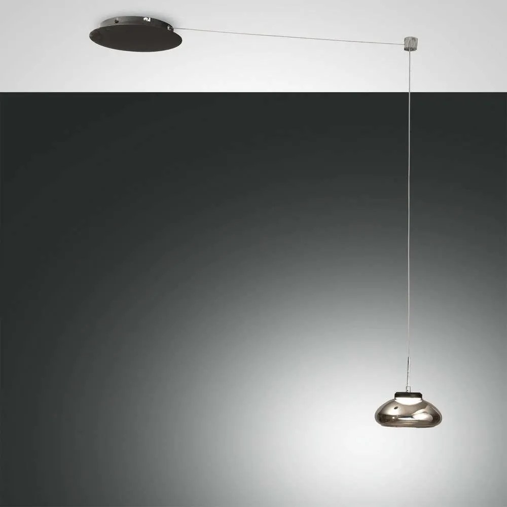 Φωτιστικό Οροφής Led Arabella 3547-41-126 Transparent Grey Fabas Luce Μέταλλο,Γυαλί