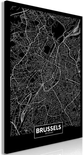 Πίνακας - Dark Map of Brussels (1 Part) Vertical - 40x60