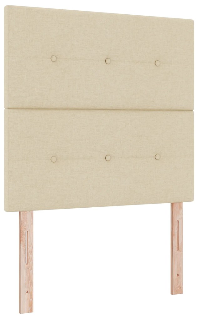 vidaXL Κρεβάτι Box Spring με Μαξιλάρι Κρεμ 120x200 εκ. Υφασμα