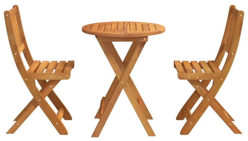 vidaXL Σετ μπιστρό 3 pcs Καφέ Μασίφ ξύλο ακακίας