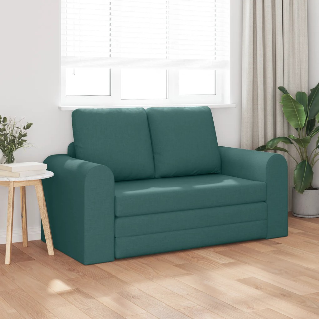 vidaXL Σαλονάκι Κρεβάτι 2 σε 1 Σκούρο Πράσινο 148x71x83 cm Υφάσματος