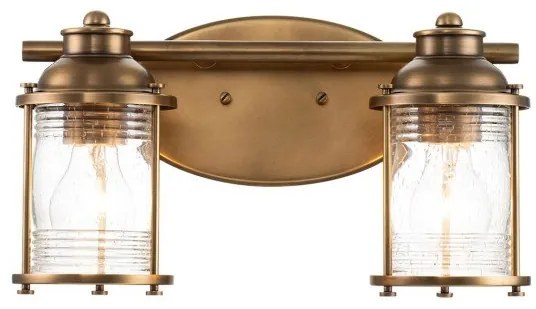 Απλίκα Φωτιστικό Μπάνιου 2xE27 IP44 Ashland Bay Quintiesse Elstead Lighting-QN-ASHLANDBAY2-NBR-BATH-Ορείχαλκος QN-ASHLANDBAY2-NBR-BATH