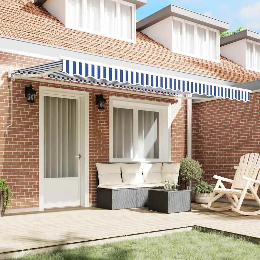 vidaXL Σκηνίτσα Αναδιπλούμενη Μπλε και άσπρο 350x200 εκ ύφασμα