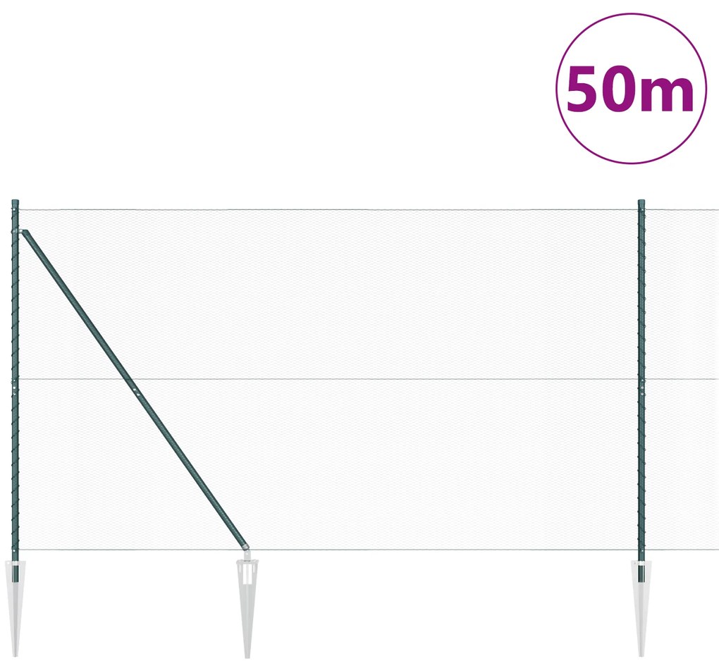 vidaXL Εξαγωνικός Φράχτης Πράσινος 1,6x50 μ Χάλυβας