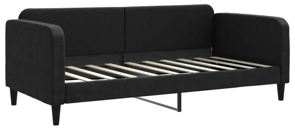 vidaXL Καναπές Κρεβάτι με Στρώμα Μαύρο 90 x 190 εκ. Υφασμάτινο