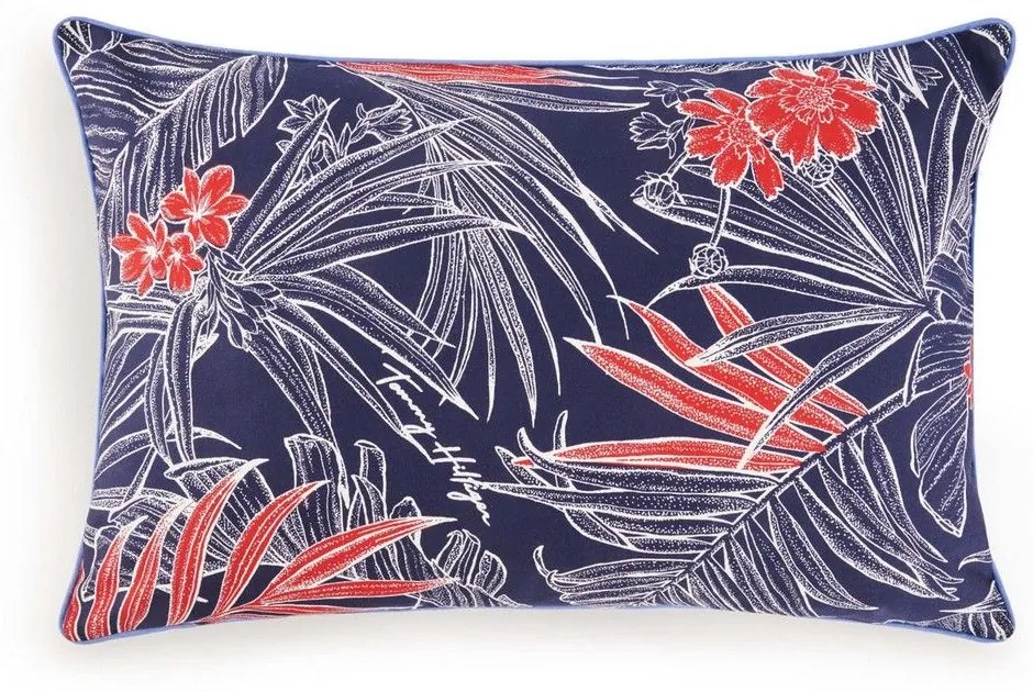 Μαξιλαροθήκη Διακοσμητική Tropical 684887 Navy Tommy Hilfiger 40X60cm 100% Cotton Satin