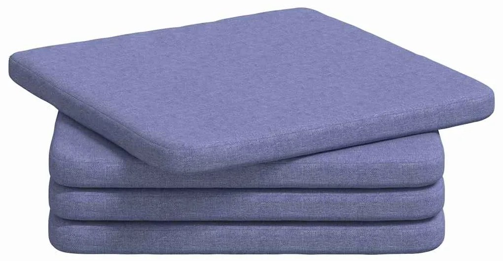 vidaXL Μαξιλάρια καθισμάτων 4 pcs Μπλε τζην 40 x 40 x 3 cm ύφασμα