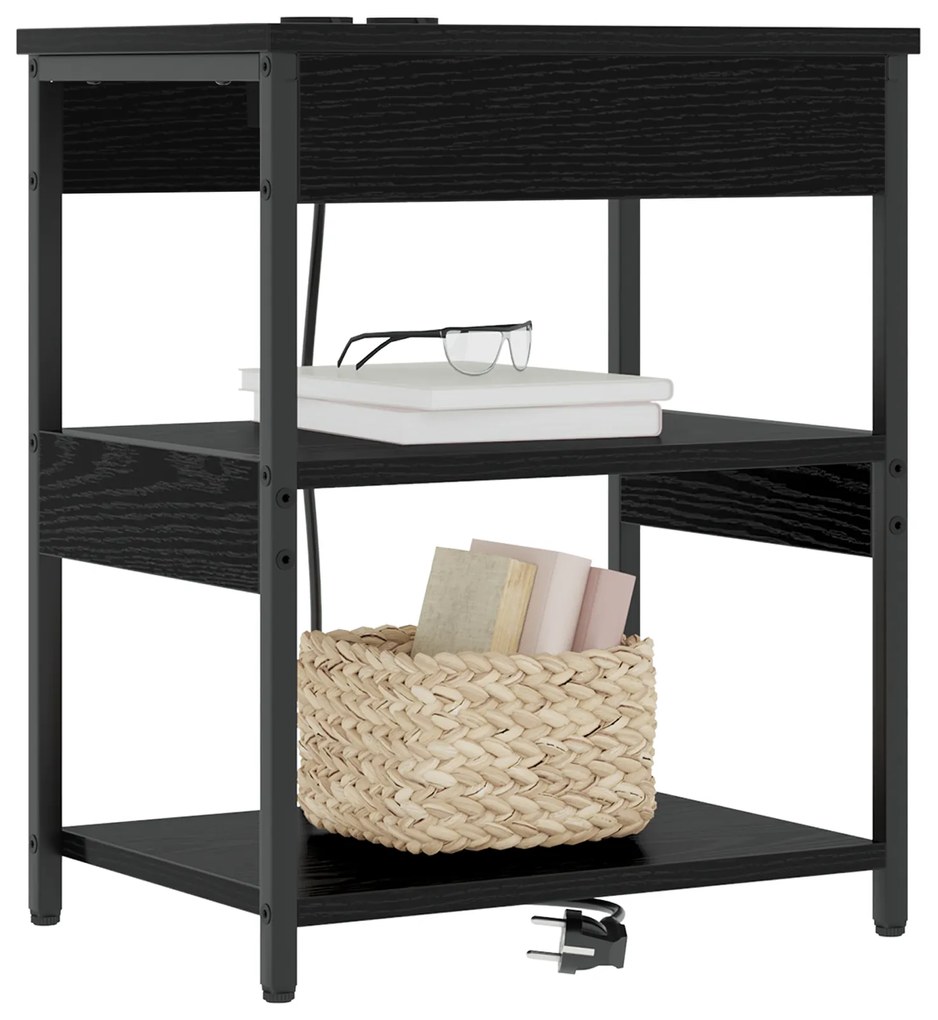 vidaXL Κουτιά Κρεβατοκάμαρας 2 pcs Μαύρη δρυς 41 x 31 x 51 εκ.