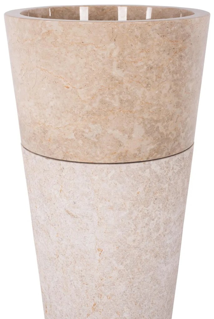 Νιπτήρας C7808.02 Μαρμάρινος Cone Sink Creme White Φ40x90Y εκ. 40x40x90 εκ.