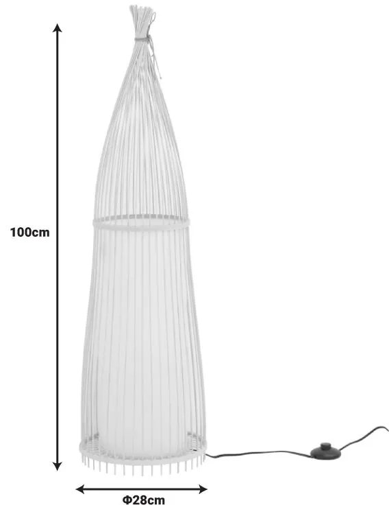 Φωτιστικό δαπέδου Florance Inart Ε27 μπαμπού σε φυσική απόχρωση Φ28x100εκ 28x28x100 εκ.