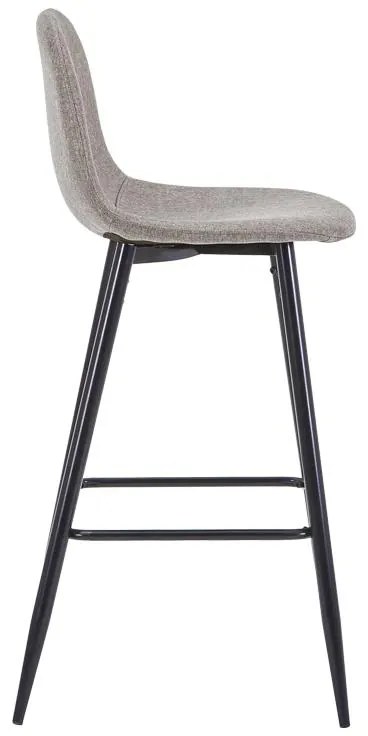 Σκαμπό μπαρ μεσαίου ύψους Bella ανοιχτό γκρι ύφασμα-πόδι μαύρο μέταλλο 41x47x93εκ 4αδα 41x47x93 εκ.