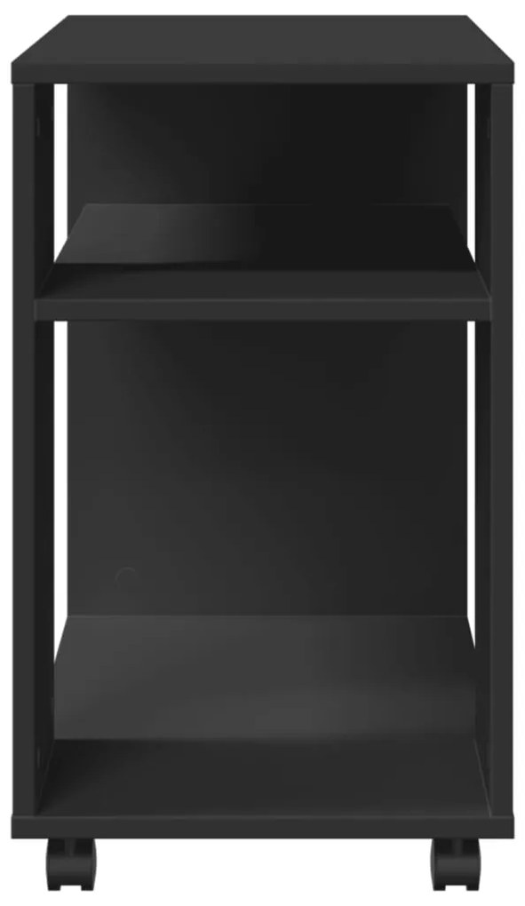 vidaXL Βοηθητικό Τραπέζι με Ρόδες Μαύρο 70x35x60 εκ. Επεξ. Ξύλο